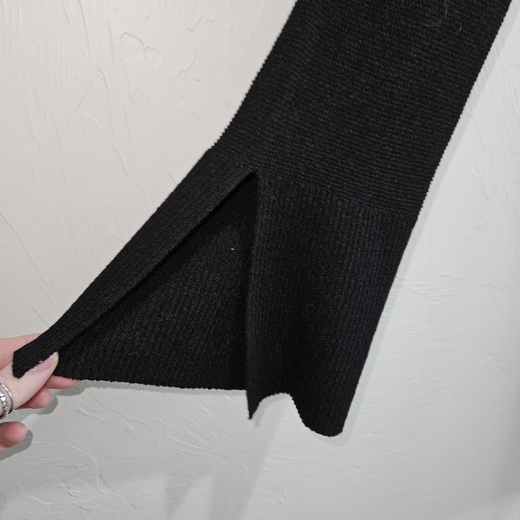 Free People Crisscross Black Tunic Top Long Flare Sleeve Womens Medium - Picture 7 of 15